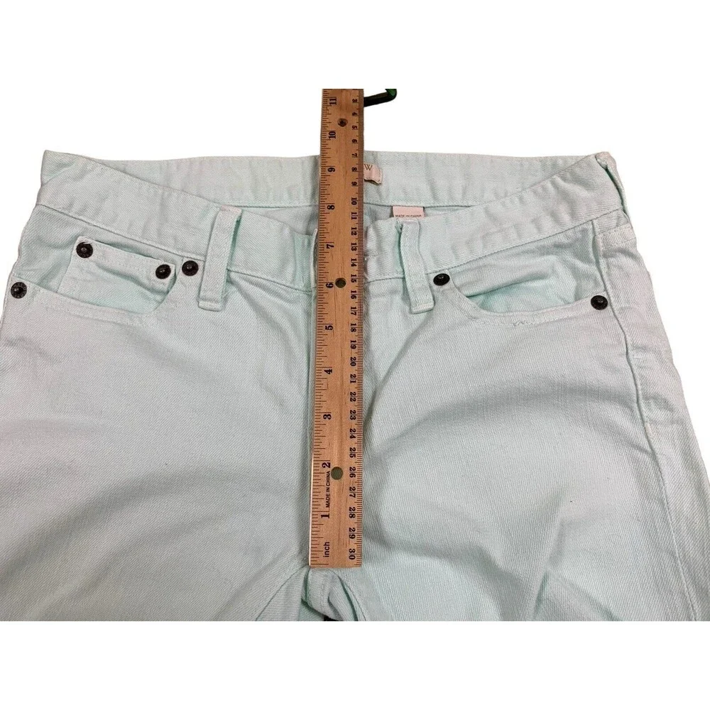 J. Crew Skinny Jeans Women's Size 24 Mint Green Light Denim Ankle Length A2484